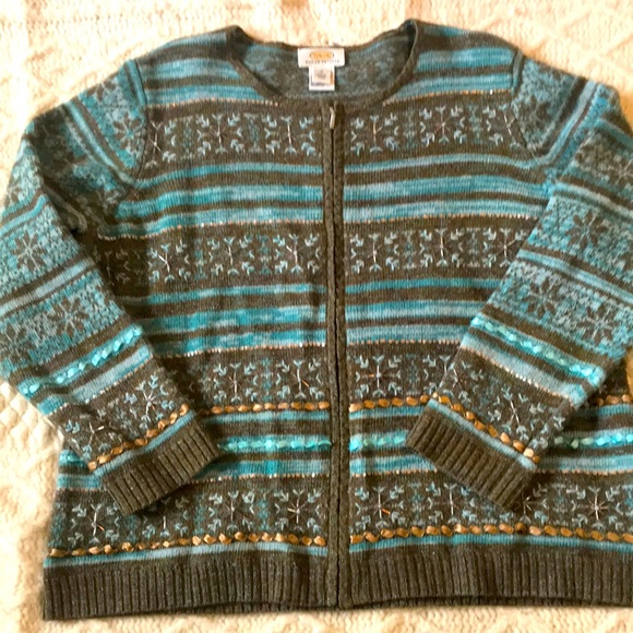 Talbots zipper cardigan, 1X - Picture 1 of 15